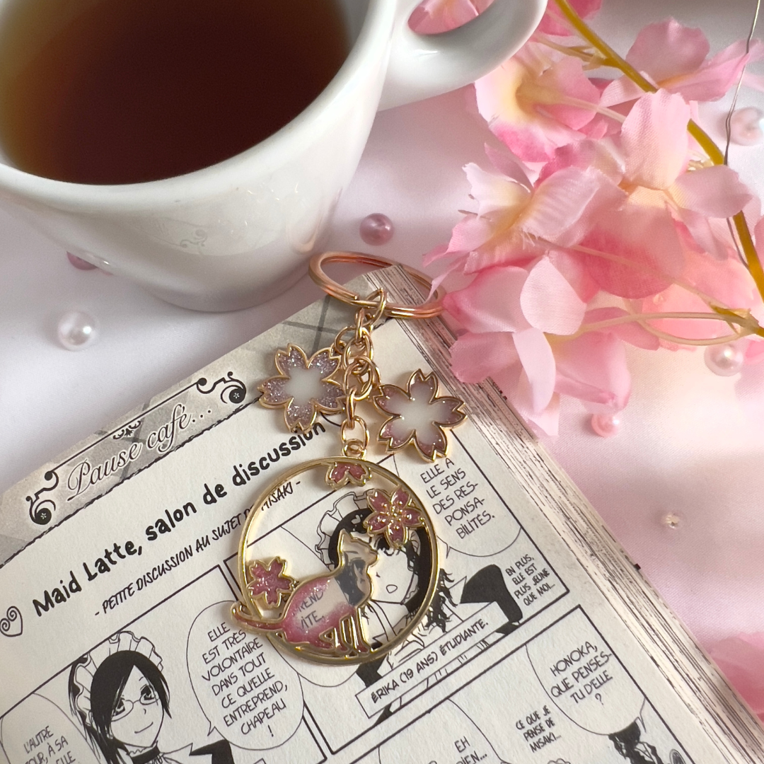 Porte-clés Sakura no Neko – Le talisman poétique pour les âmes rêveuses